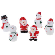 1PCS DIY Resin Christmas Santa Claus Snowman Mini Figurine Craft Micro Landscape Bonsai Christmas Gift Garden Decor Ornament 2024 - buy cheap