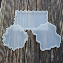 Molde de resina epóxi transparente para artesanato, porta-joias de resina de silicone com ondas irregular e base redonda para copo de joia 2024 - compre barato