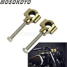 1" 7/8" Brass Rough Craft Handlebar Riser Retro 22/25mm Bar Mount Clamp For Harley Touring Dyna XS650 Chopper Cafe Racer 2024 - compre barato