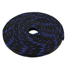 Manga trenzada Pet, envoltura de Cable expandible de 10Mm de diámetro, 32,8 pies, color azul y negro 2024 - compra barato