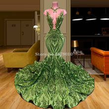 Green Middle East Mermaid Evening Dress Floor-Length Sequins Prom Dress Robe De Soiree Aibye Sleeveless Formal Dress 2020 Dubai 2024 - buy cheap