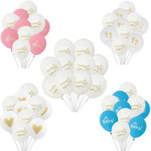 10pcs Gold Angel Baby Latex Balloon Printed Heart Baby Shower Happy Birthday Balloons Christening Baptism Party Suppies gifts 2024 - buy cheap