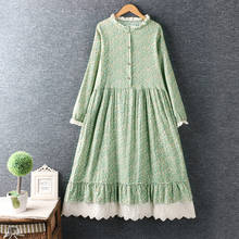 Spring  2022 New Women  Sweet Lace Collar   Dress Double Embroidery Cotton And Linen   Loose Midi Dress 2024 - buy cheap