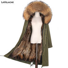 LaVelache Real Fox Fur Winter Coat Women X-Long Parkas Real Fox Fur Liner Natural Raccoon Fur Collar Hood Waterproof Jackets 2024 - buy cheap