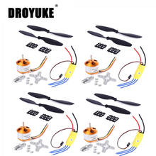 Droyuke-Motor Outrunner sin escobillas, conjunto de hélice Quad-Rotor para avión de control remoto, multicóptero, 30A ESC, 1045, A2212, 1000KV, 4 juegos por lote 2024 - compra barato