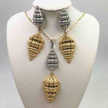 Novo design de moda dubai conjunto de jóias de ouro casamento nigeriano grânulos africanos conjuntos de jóias colar conjunto para as mulheres jóias etíopes 2024 - compre barato