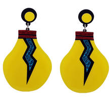 New Shiny Yellow Bulbs Acrylic Drop Earrings for Women Girls Creative Exaggerated Cool Punk Funny Lamp Dangle Earrings Jewelry 2024 - buy cheap