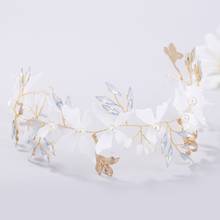 Vintage artesanal branco borboleta strass tiaras casamento nupcial acessórios para o cabelo pérola bandana headpiece feminino jóias de cabelo 2024 - compre barato