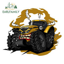 EARLFAMILY 13cm x 10.7cm For Tractor Monster Farm Vinyl Car Stickers Sunscreen Air Conditioner Decal Personality JDM Decoration 2024 - buy cheap