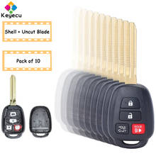 KEYECU 10PCS/Lot Remote Car Key Shell Case With 4 Button TOY43 Blade - FOB for Toyota Rav4 Highlander 2013-2018, FCC ID: GQ4-52T 2024 - buy cheap