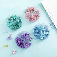 Sharkbang 84pcs/box Kawaii Cat Heart Metal Paper Clip Candy Color Binder Clips For Book Decorative Clip Set School Stationery 2024 - buy cheap