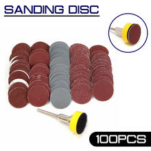 100Pcs 1inch Sanding Disc +1/8inch Shank Abrasives Hook Loop Backer SandPaper + Loop Sanding Pad 1inch Mixed Set 2024 - buy cheap