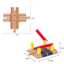 Wooden Train Track Accessories Cross Track Railway Toys Compatible All Track 2024 - buy cheap