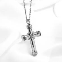 Cross Pendant Cremation Ashes Urn Necklace for Men Woman Stainless steel Gold Black Silver Color Memorial Male Jewelry 2024 - buy cheap