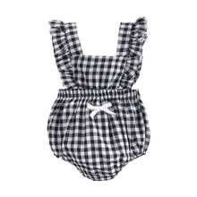 Sanlutoz Baby Girls Clothes Cotton Cute Infants Bodysuits Fashion Plaid Summer Clothing 2024 - buy cheap