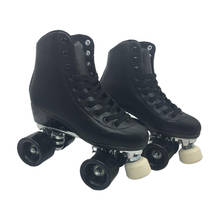 Roda de rolo de skate quad 4 rodas sapatos de skate 2 linha adulto preto 4 rodas couro do plutônio patins patinação sapatos patines 2024 - compre barato