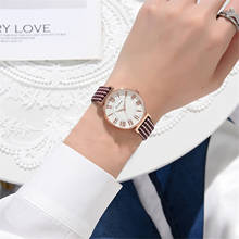 Barato moda feminina casual relógios de quartzo luxo redondo dial pulseira relógio xadrez pulseira de couro do plutônio pulseiras senhoras 2024 - compre barato