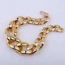 Collar con colgante grande de plástico para mujer, Gargantilla acrílica de Color dorado, cadena gruesa, joyería de moda, regalos 2024 - compra barato