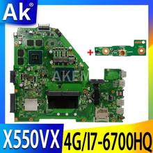 NOVA placa-mãe de laptop AKEMY X550VX para ASUS X550VX X550VX FZ50VX FH5900V FX50V placa-mãe original GTX950M i7-6700HQ 4 GB de RAM 2024 - compre barato