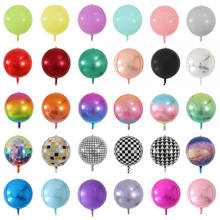 Balões de hélio com gradiente de cores 4d, folha de ar metálica, 10/18/22 polegadas, globos de ar, para casamento, aniversário, festa, decoração, brinquedo infantil, 20 peças 2024 - compre barato