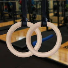 Деревянные гимнастические кольца 32 мм, гимнастические кольца с регулируемыми длинными пряжками, ремни для тренировок дома, тренажерного зала, кросс-фитнеса, бодибилдинга 2024 - купить недорого