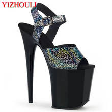 20CM mini lightning pattern uppers sexy super high heel waterproof platform heels/super high heel nightclub pole dancing sandals 2024 - buy cheap