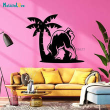 Gorilla Under A Coconut Tree Decor, calcomanía de playa autoadhesiva, murales, vinilo extraíble, pegatina de pared BD197 2024 - compra barato