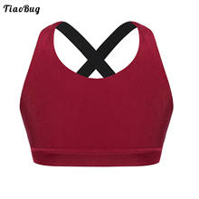 Fashion Kids Girls Yoga Sport Bra U Neck Letters Print Shoulder Straps Criss Cross At Rear Cropped Top Vest For Gym Fitness 2024 - buy cheap