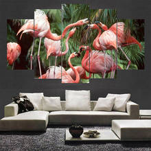 Unique Gift Top-Rated 5 Pieces HD Printing Painting Pink Flamingos Animal Type Poster Home Decorative Modern Bedroom Living Room 2024 - buy cheap