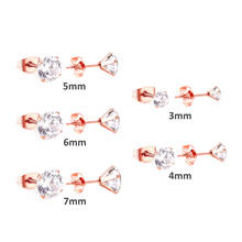 Luxukisskids 5 par/lote 3-7mm redondo zircon brincos earings coreano de aço inoxidável brinco conjunto para a moda feminina jóias 2020 2024 - compre barato