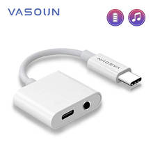 Адаптер для наушников VASOUN USB C-3,5 мм AUX, адаптер типа C 2-в-1 для быстрой зарядки, разъем USB C 3,5 мм, конвертер для аудиокабеля 2024 - купить недорого