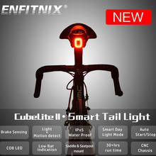 Enfitnix cubelite2 Интеллектуальный индукционный велосипедный флэш-светильник задний фонарь для езды на велосипеде, водонепроницаемый светодиодный фонарь для езды на велосипеде 2024 - купить недорого