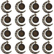 20Pcs Moon Rotation Pendant Cabochon Base Setting 20mm Round Cameo Bezel Tray Blank Antique Bronze Jewelry Making DIY Necklace 2024 - buy cheap