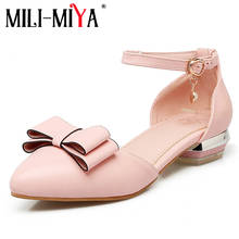 MILI-MIYA New Fashion Simple Sweet Flats Women Pointed Toe Pu Leather Flat Summer Shoes Woman Butterfly-knot Wedding/Party Shoes 2024 - buy cheap