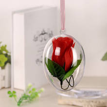 PS High Transparent Ball Clear Plastic Hollow Xmas Ball Decoration Hanging Ball Wedding Candy Box Eternal Flower Hanging Ball 2024 - buy cheap