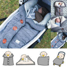 Newborn Baby Warm Sleeping Bags Infant Button Knit Swaddle Wrap Swaddling Stroller Wrap Toddler Blanket Baby Sleeping Bag Gift 2024 - buy cheap