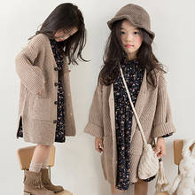 2020 Fashion Knitted Long Winter Coat Long Thicken Jacket For Girls Cotton Childrens Jacket Girls Clothes For 4-12 Years Old 2024 - buy cheap
