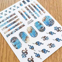 Newest Snake Zebra Skin Design 3D Back Glue Decal Stamping DIY Decoration Tool Nail Art Stickers CA610 2024 - buy cheap