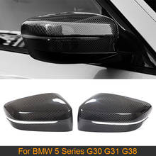 Carbon Fiber Car Side Mirror Covers Caps for BMW 5 Series G30 G31 G38 2017- 2019 For New 3 Series G20 2020 Rear View Mirror Caps 2024 - buy cheap