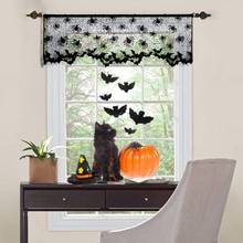 Decoração de halloween multifuncional, tela de aranha preta com padrão, lareira, cortina, abajur, padrão de teia de aranha, dropshipping 2024 - compre barato
