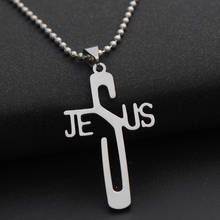 Jesus Cross Stainless Steel Necklace Alphabet Initial Letter Word Savior Cool Faith Religious Christian Crucifix Necklaces 2024 - buy cheap