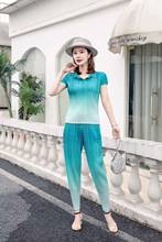 HOT SELING new Style turndown collar T-shirt in the fold Harem pants  Gradient two-piece outfit IN STOCK 2024 - buy cheap