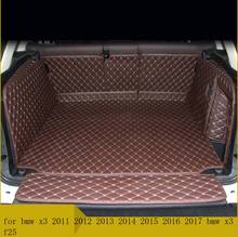 Esteira de fibra de couro para porta-malas do carro, acessórios automotivos para bmw x3, 2011, 2012, 2013, 2014, 2015, x3, f25 2024 - compre barato