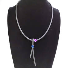 YD&YDBZ Blue Purple Pearl Pendant Short Necklace For Women Simple Soft Leather Rubber Necklaces Minimalist Jewelry Festival Gift 2024 - buy cheap