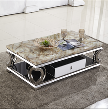 Модный мраморный журнальный столик из нержавеющей стали, простой современный маленький домашний журнальный столик прямоугольной формы для гостиной 2024 - купить недорого