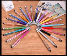 Wholesale 500pcs/lot 2 in 1 Creative Crystal Diamond Ballpoint Pens Rotating Stylus Pen Touch Pen 2024 - buy cheap