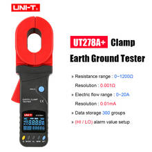 Probador de resistencia de tierra de abrazadera UT278A + 0-1200Ω, rango de medición de resistencia de bucle de tierra, detección de corriente de fuga de mandíbula grande de 32MM 2024 - compra barato