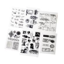 1 Pack/lot Silicon Clear Stamp Cat Lace Scenic Word Art Stamp DIY Scrapbooking Card Making Decoration Supplies 2024 - купить недорого