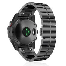QuickFit-Correa de Metal de 26mm para reloj Garmin Fenix 6X Pro/Tactix Delta, banda de acero inoxidable, 5x Plus, 3 HR 2024 - compra barato