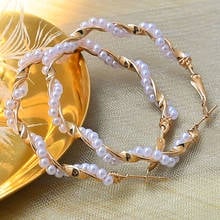 New Korean Pearl Circle Dangle Drop Earrings For Women Vintage Earrings Round Big Earring 2020 kolczyki Female Fashion Jewelry 2024 - buy cheap